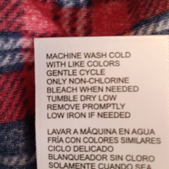 Nautica women's blue/red plaid plush V neck long-sleeve  2 Piece pajamas set XL - Picture 11 of 11